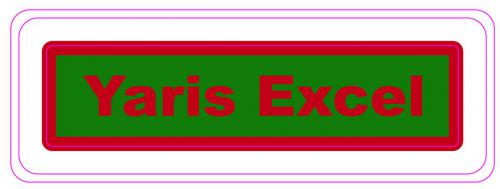 yaris excel printed badge- miles