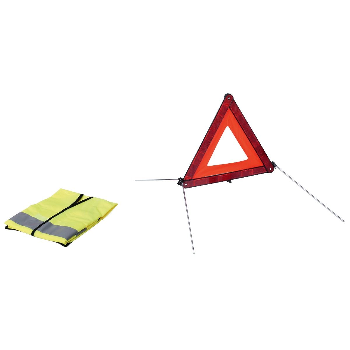 Warning Triangle & High Vis Jacket Emergency Breakdown Car Travel Kit