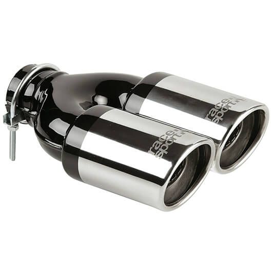 Sport Stainless Steel Black Chrome Twin Exhaust Trim Pipe