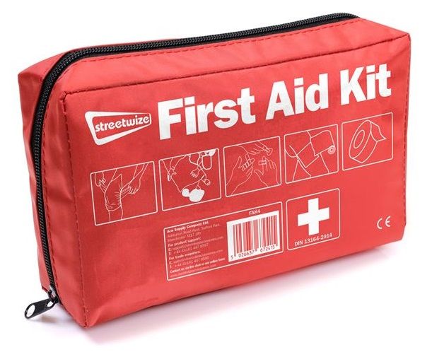 Emergency First Aid Kit in Soft Red Storage Bag