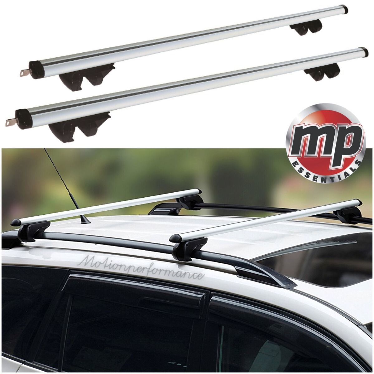 Streetwize Universal 135cm Aluminium Roof Rack Bars for Cars with Raised Rails - LOCKABLE