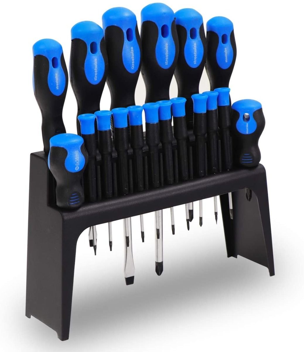 Streetwize Screwdriver Set with Stand and Magnetised tips (18 Pieces)