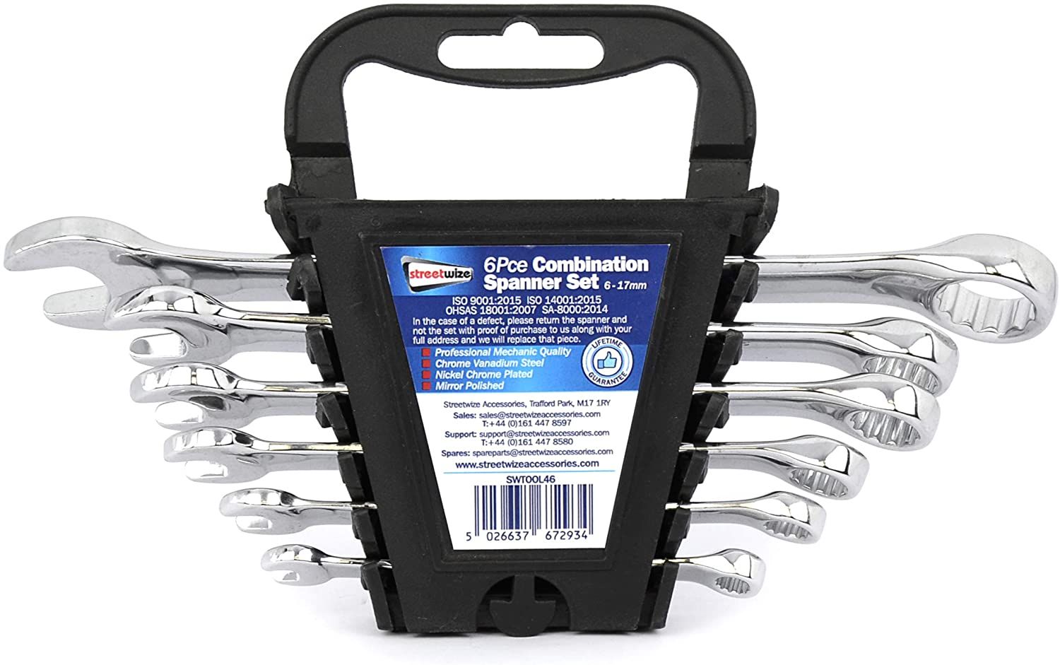 Streetwize CRV Combination Spanner 6 Piece Set