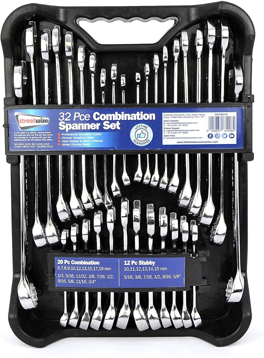 Streetwize CRV Combination Spanner 32 Piece Set