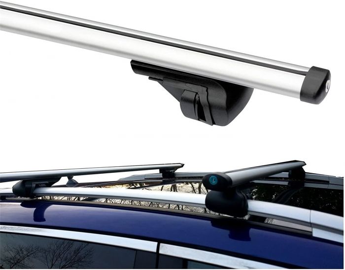 Summit 135cm Aluminum Lockable Roof Bars to Fit Cars with Raised Running Rails